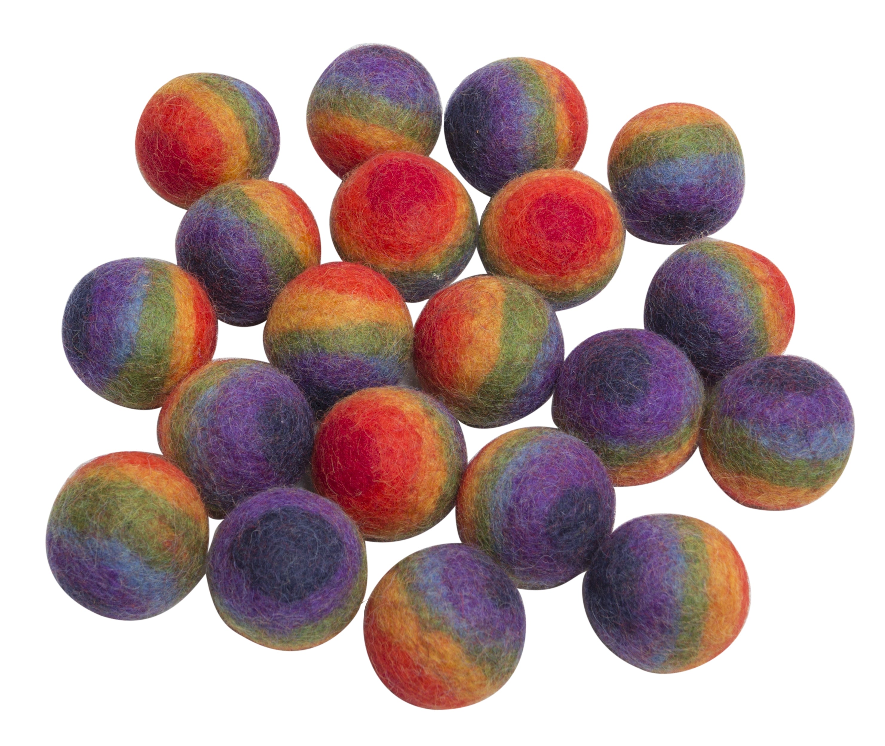 Small Rainbow Wool Balls Set