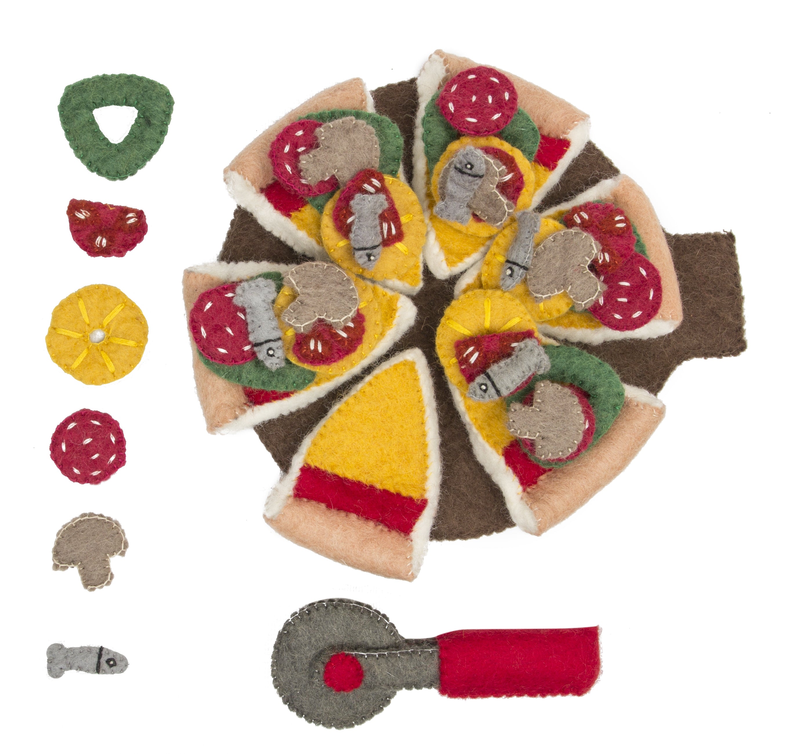 Felted Wool Pizza Set