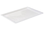 Clear sensory bin with lid used for storage and play activities in learning environments