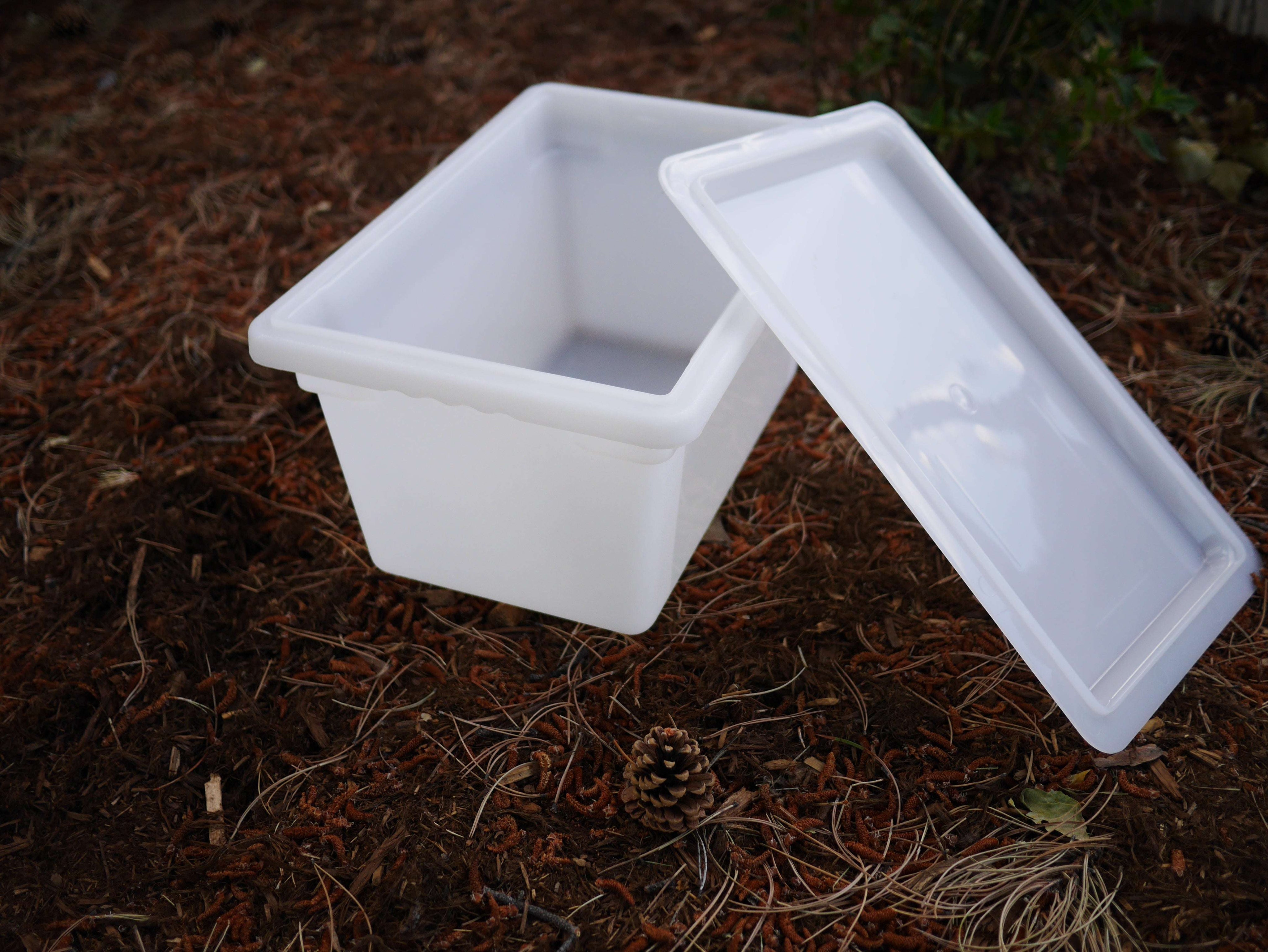 High quality sensory bin with loose fitting lid, used for storage, sensory play, and learning activities