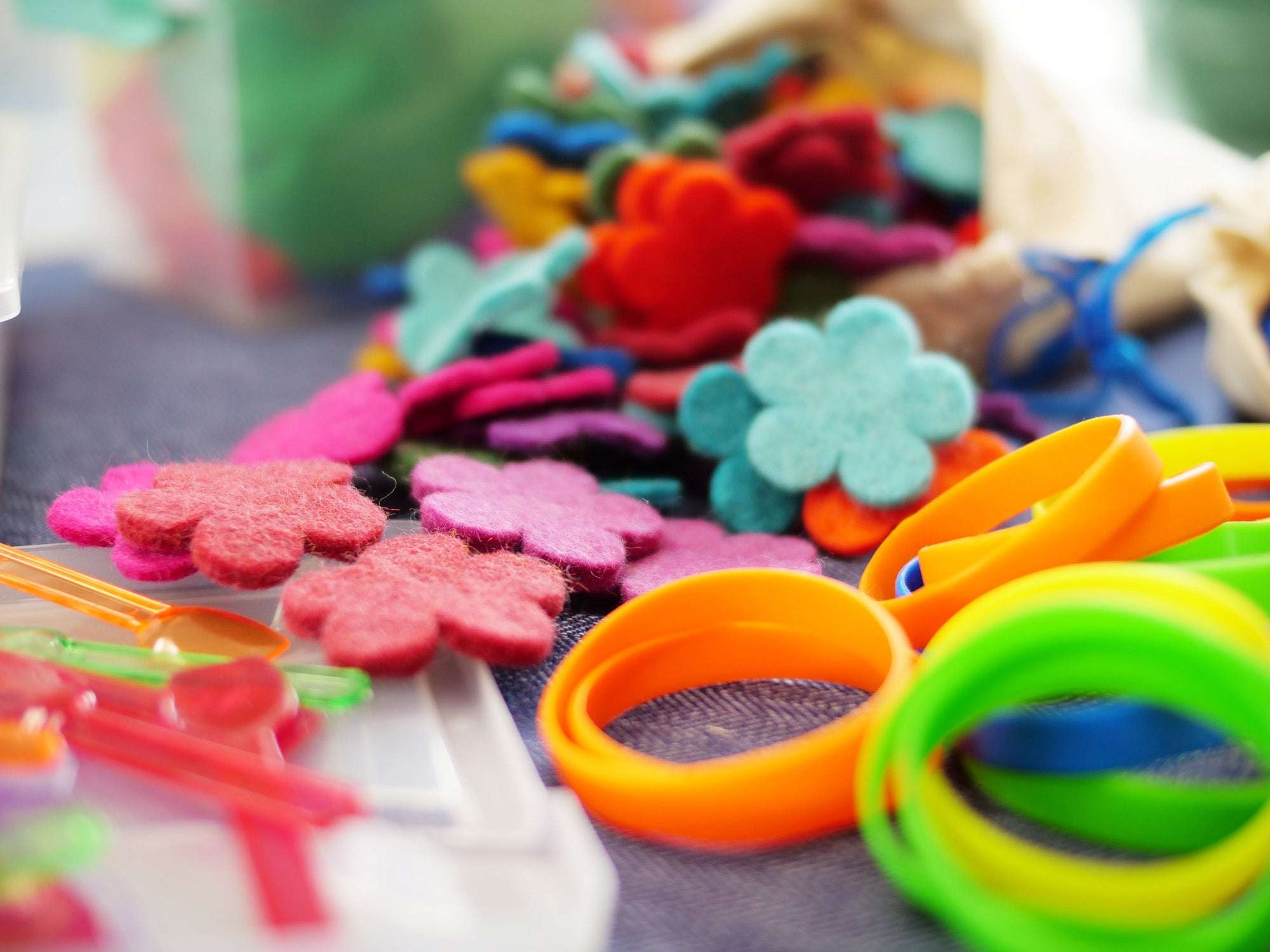 Loose Parts Color Mix set with over 290 colorful textured pieces for creative play and building
