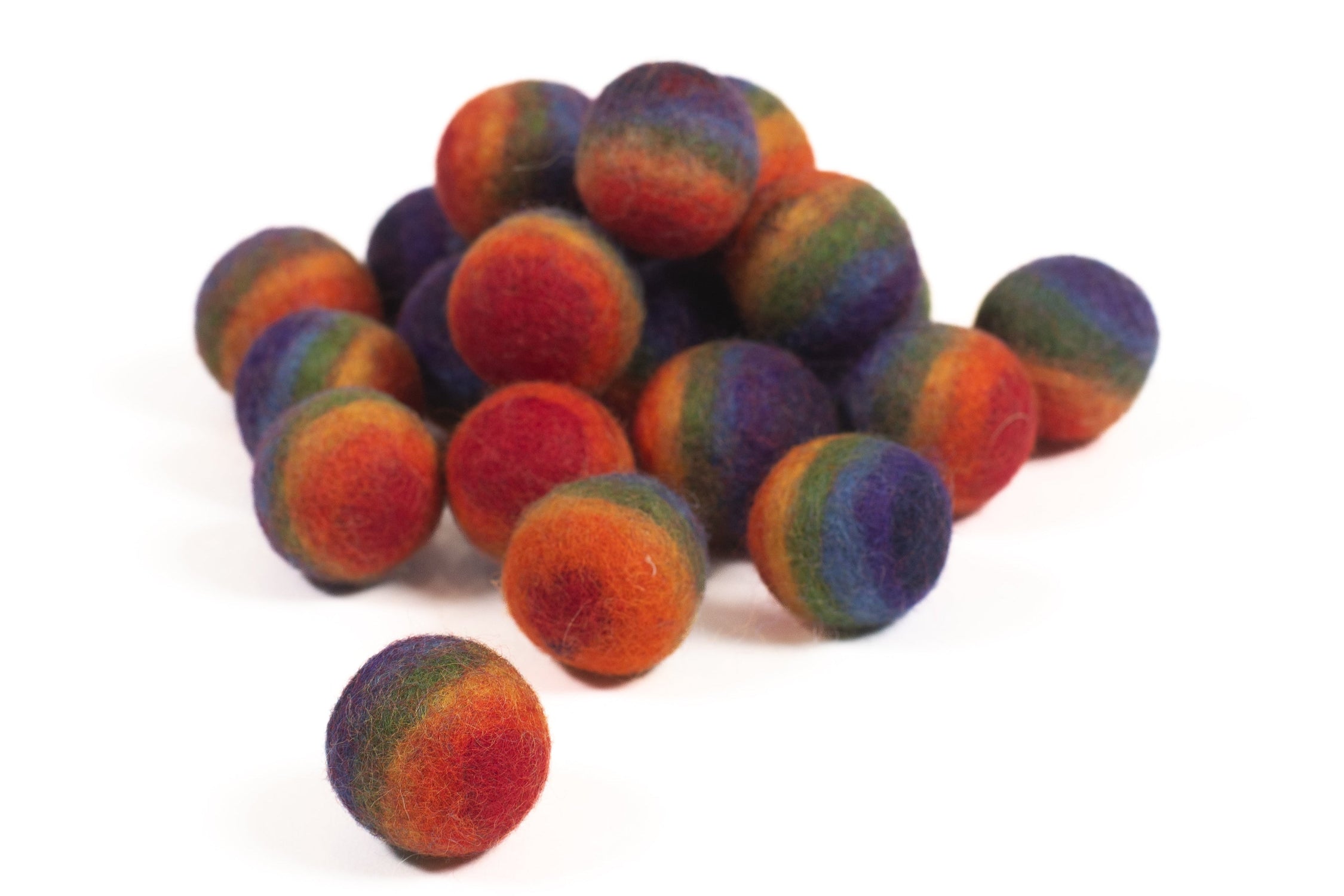 Small Rainbow Wool Balls Set