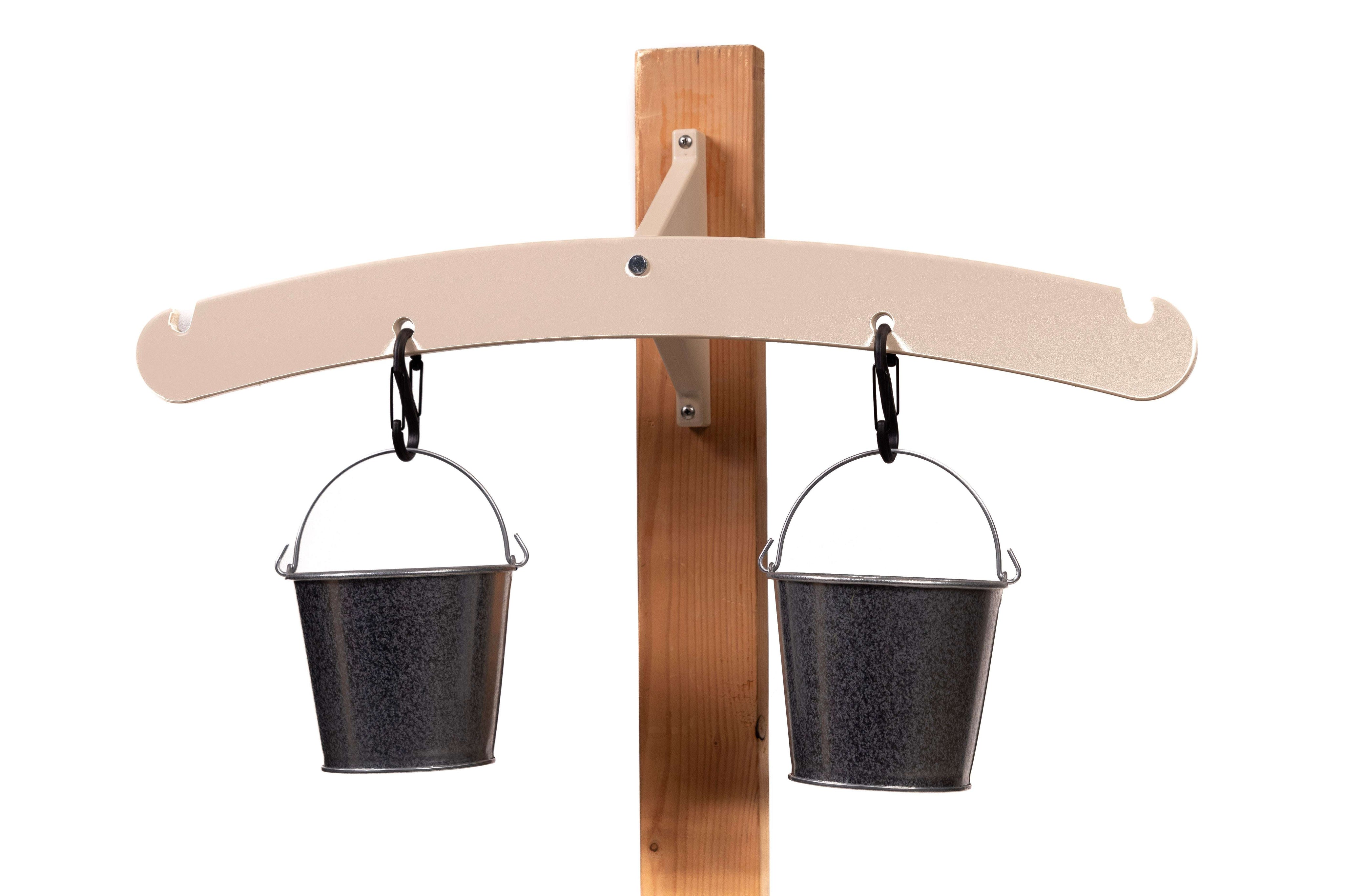 Outdoor Balance playground equipment with metal pails for learning weight and proportion
