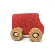 Korxx Red Bus hand-crafted eco-friendly natural cork toy promoting imaginative play