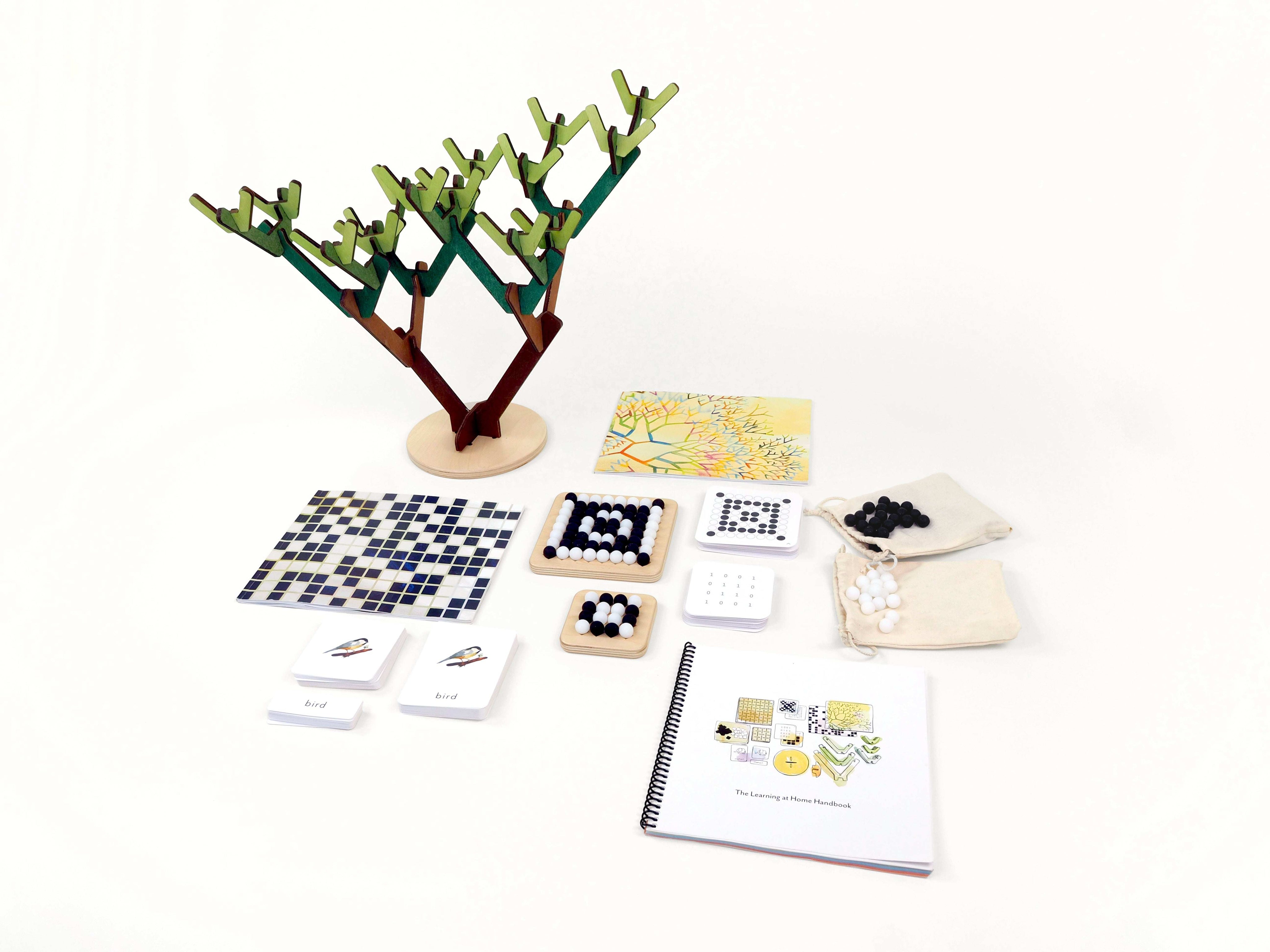 Learning Beautiful Learning at Home Set natural wood screen-free computer science kit for children ages 3-9