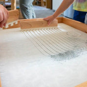 Clear Sand Tray with transparent bottom for sensory play and STEM exploration