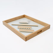 Transparent Sand Tray with light beneath for sensory and STEM exploration in education