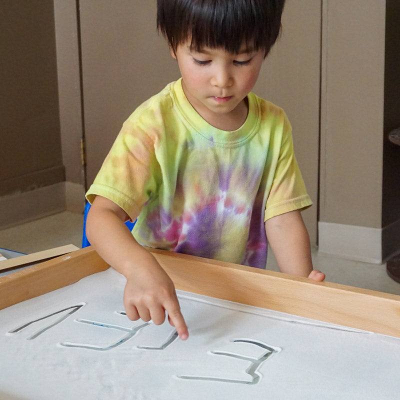 Transparent Sand Tray with illuminated bottom for sensory play and STEM activities