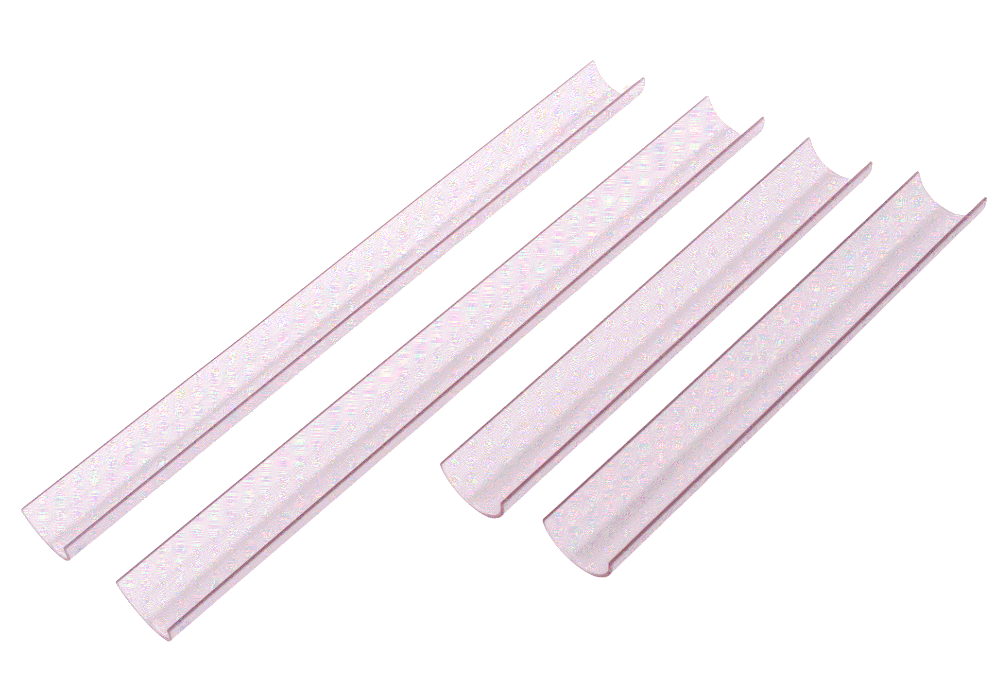 Clear ramp set for kids' hands-on play with slopes and transparent material showing motion and gravity effects