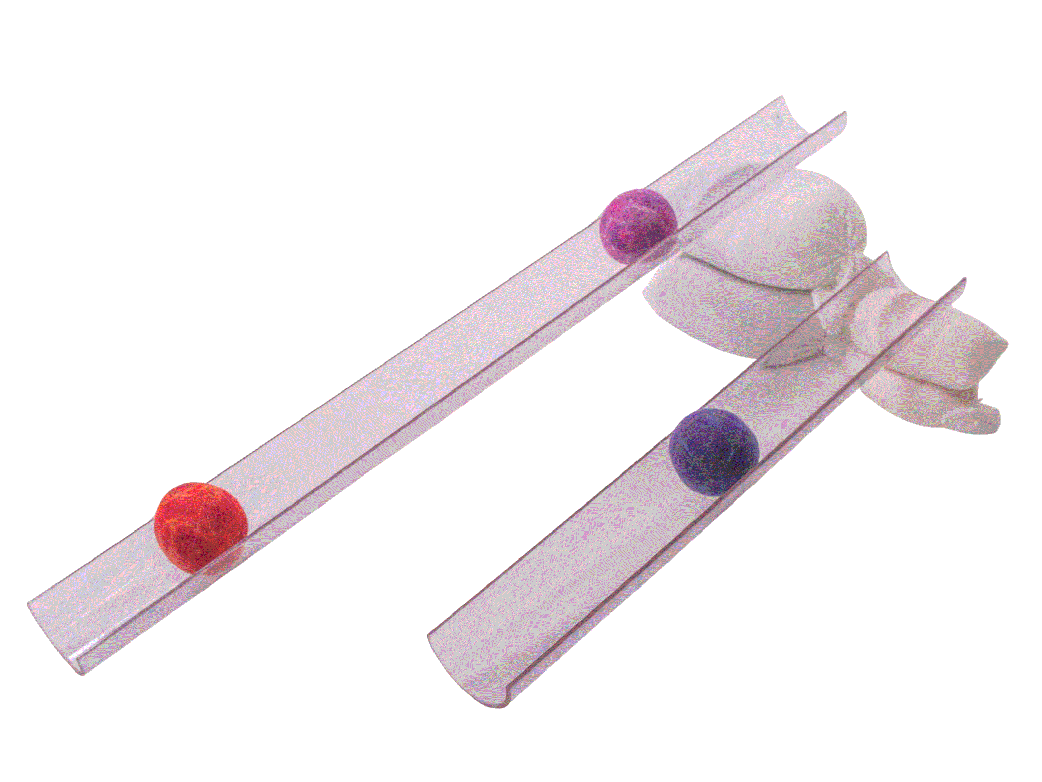 Clear Ramp Set toy with transparent slopes for kids to explore motion and gravity indoors and outdoors