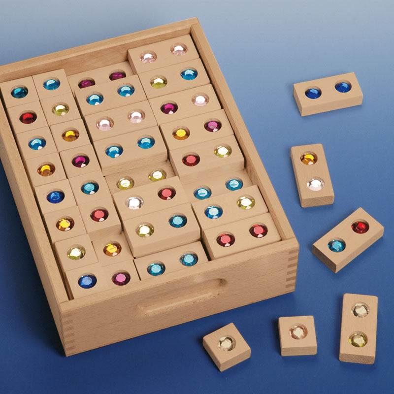 Colorful Gem Dominoes tiles for children's matching and building games