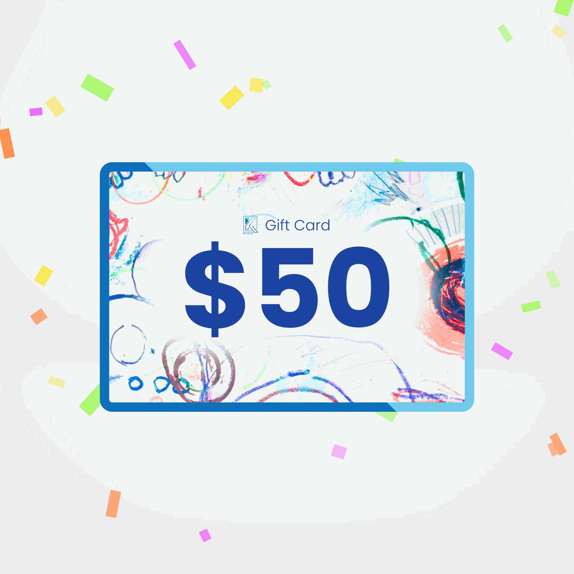 Stack of colorful gift cards for teachers and families, promoting gift of choice