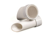Two white PVC Jurassic Sifter Scoops with fine mesh screens for filtering sand and discovering hidden treasures.