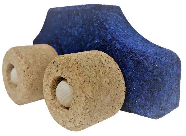Korxx Blue Car hand-crafted eco-friendly natural cork toy car with smooth beveled edges