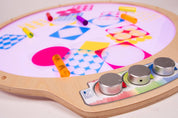 Light Lab Panel with red, green, and blue knobs for hands-on color mixing and light manipulation in educational settings
