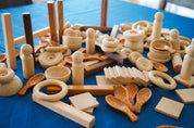 Loose Parts Natural Mix wooden pieces for toddler play and exploration