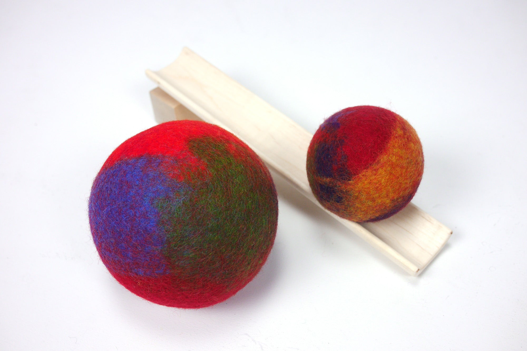 Marbled Rainbow Wool Balls