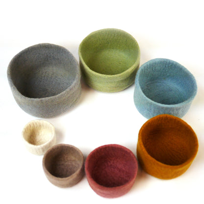 Nested Wool Bowls Earth Colors