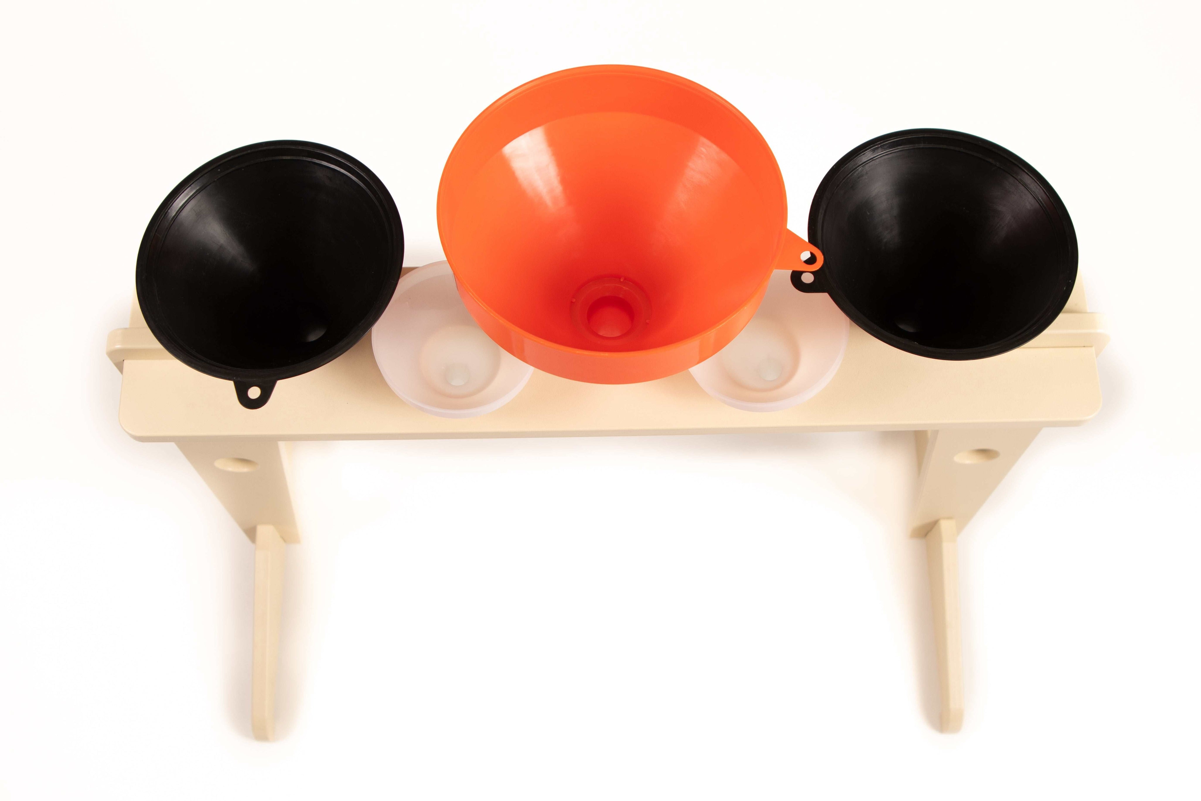 Outdoor Funnel Stand made of durable marine-grade HDPE for STEM learning and counting activities in outdoor play spaces