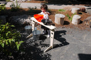 Durable Outdoor Funnel Stand in a playground for STEM learning and counting activities
