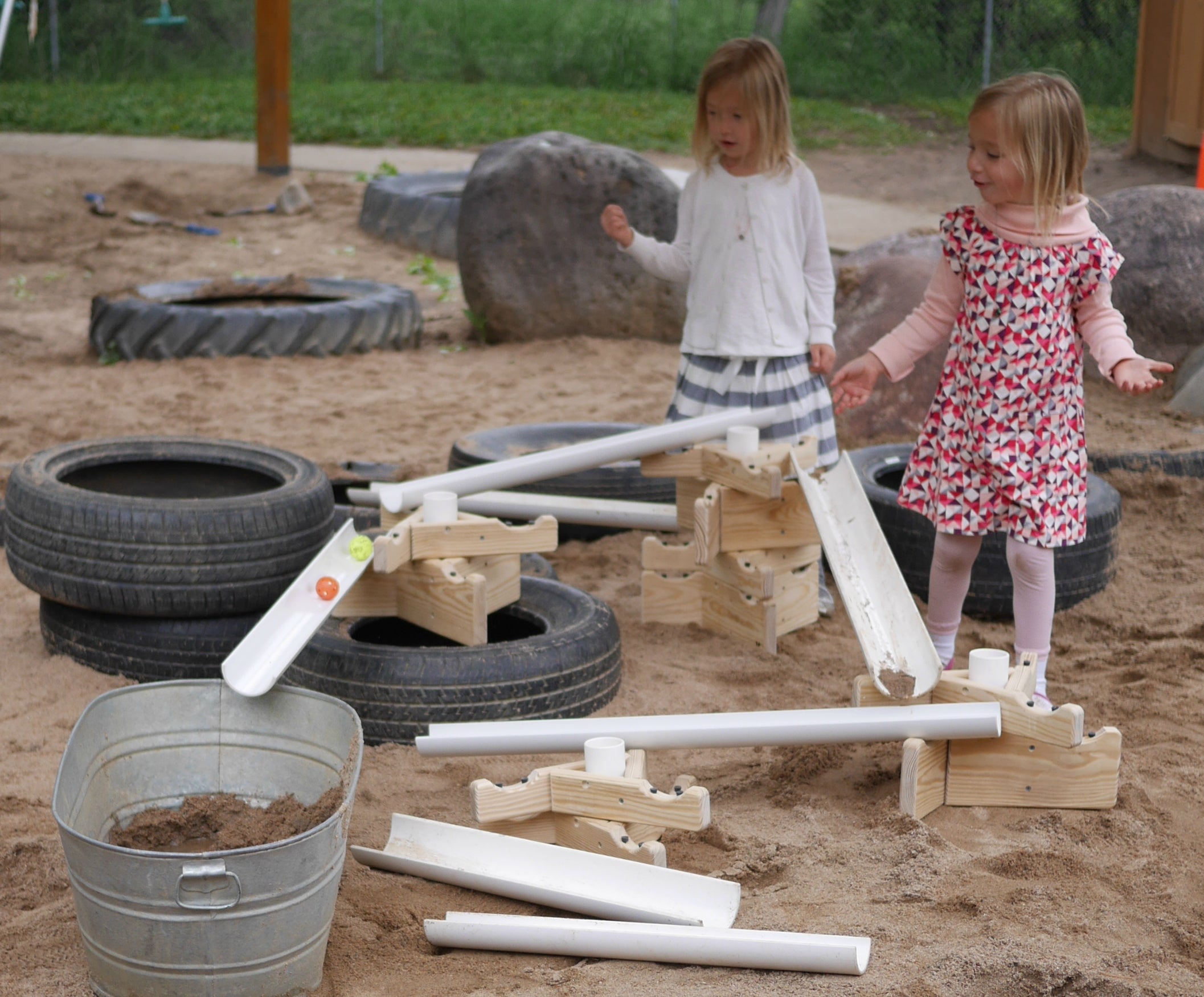 Outdoor Ramps with Pine Stands