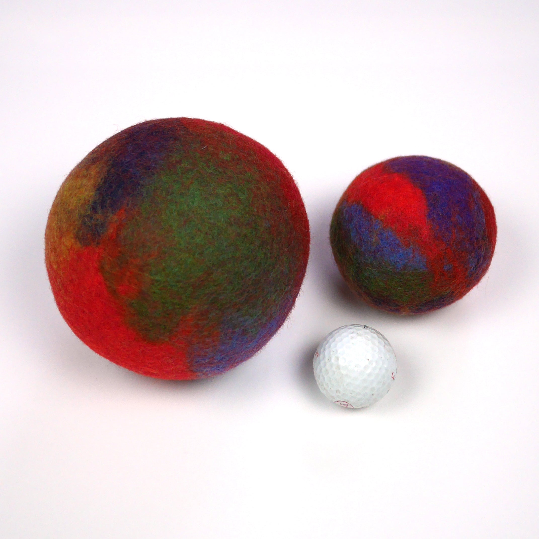 Marbled Rainbow Wool Balls