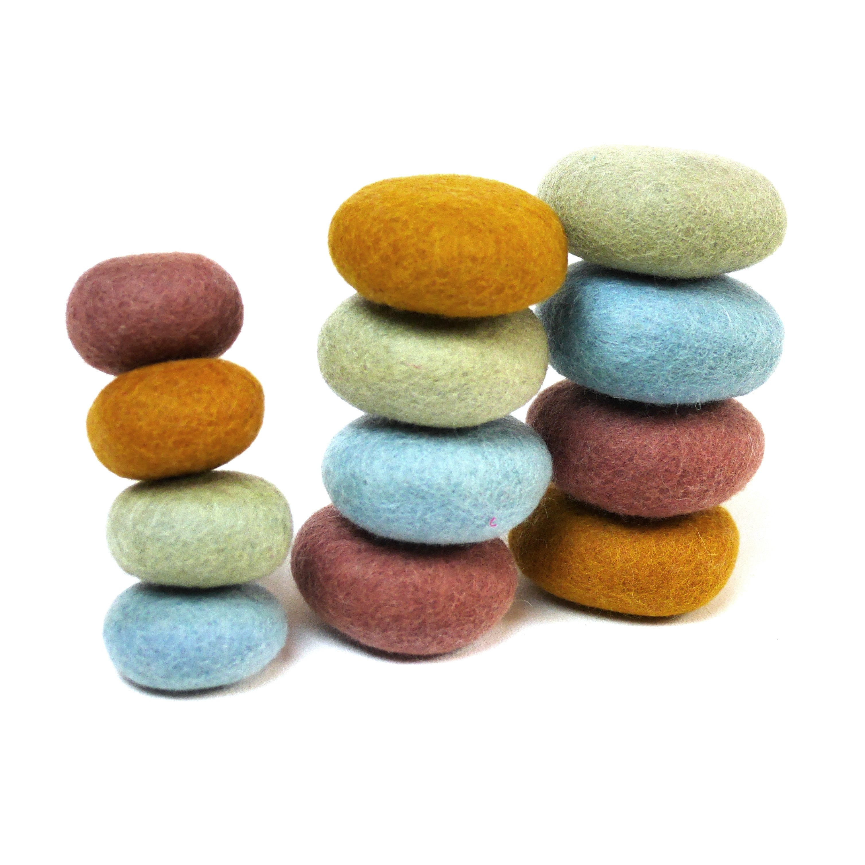 Wool Stacking Pebbles Earth Colors Set