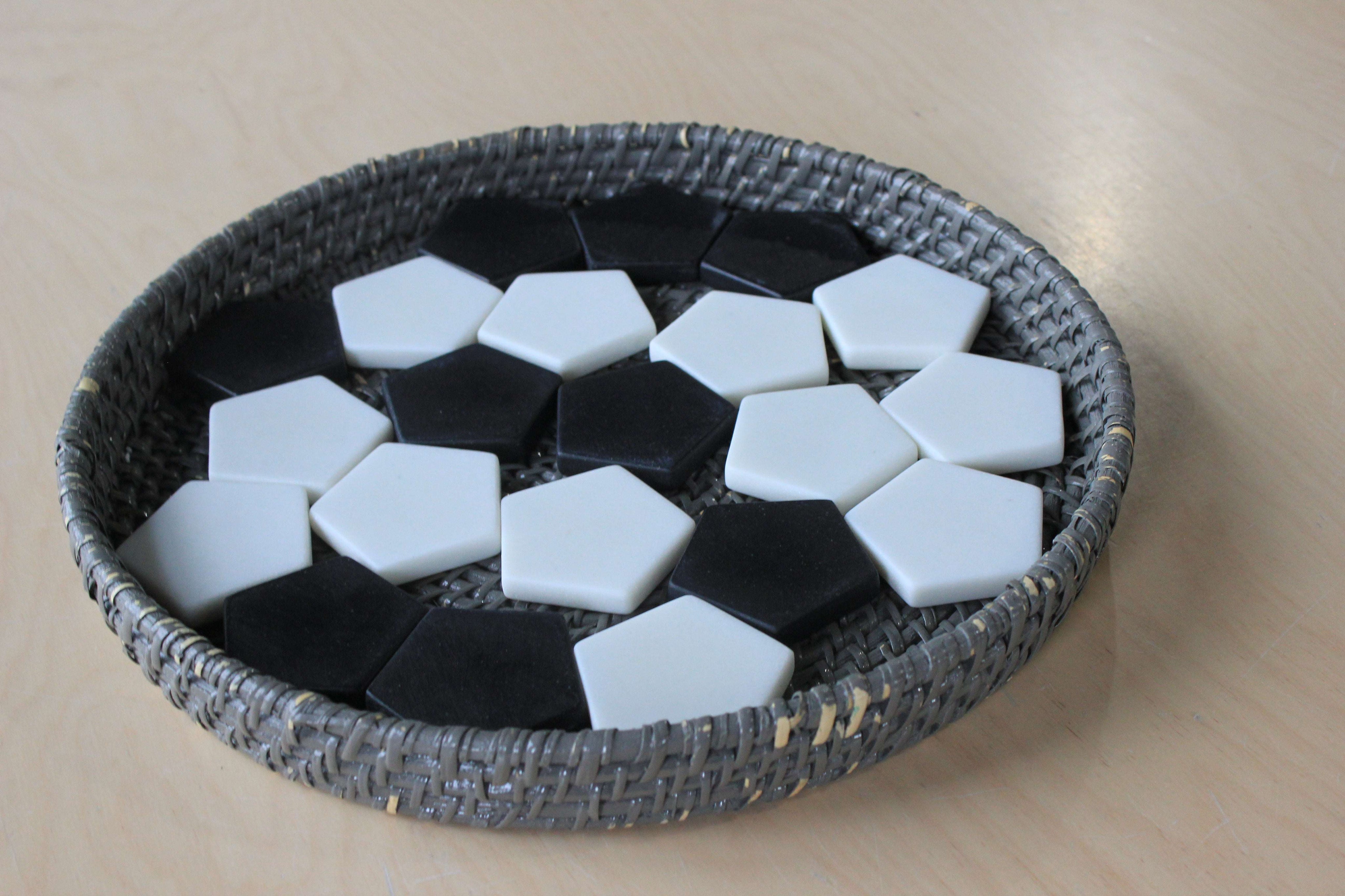 Set of 24 black and white patterning pentagons for sorting and counting activities