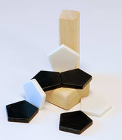 Set of 24 black and white patterning pentagons for educational use