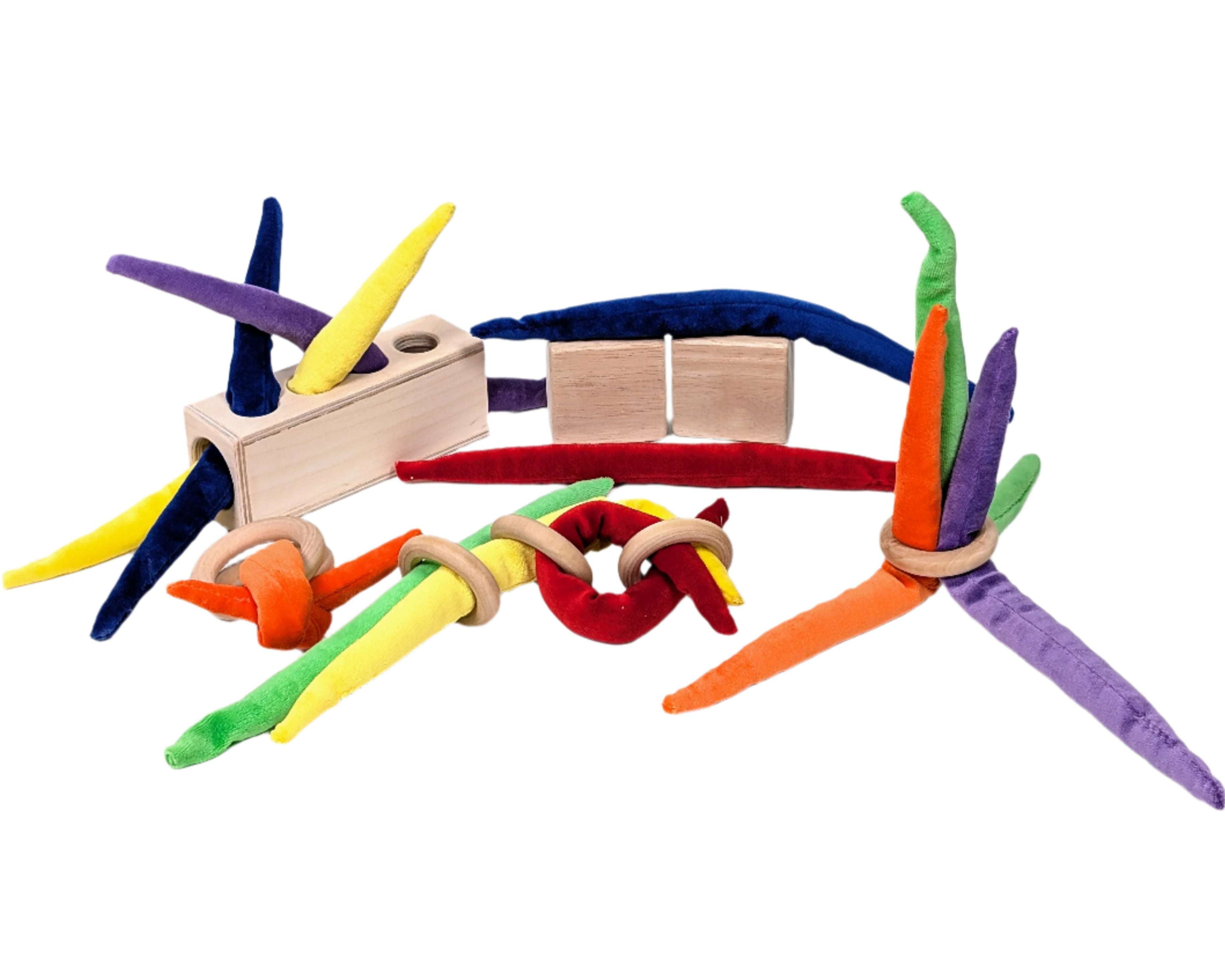 Colorful Rainbow Cloth Tails for imaginative children's play and sensory learning