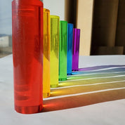 Rainbow pegs 70 pack translucent acrylic colorful stacking toy for light play