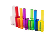 Colorful translucent rainbow pegs for light and color exploration, 70 pack