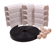 Children playing with a flexible 25-foot rubber ramp and stackers for STEM learning and elevation play