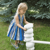 Children playing with flexible sandbags used for creative building and spatial learning