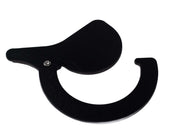 Black metal Stop and Go ramp gate accessory with a pivoting lever arm for Kodo 2023 ramp sets.
