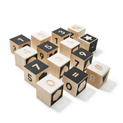 To Tonet Alphabet Blocks made of sustainable basswood with debossed letters and patterns for educational play