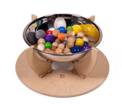 Toddler play table with removable bowl and reflective surface for sensory exploration and imaginative play