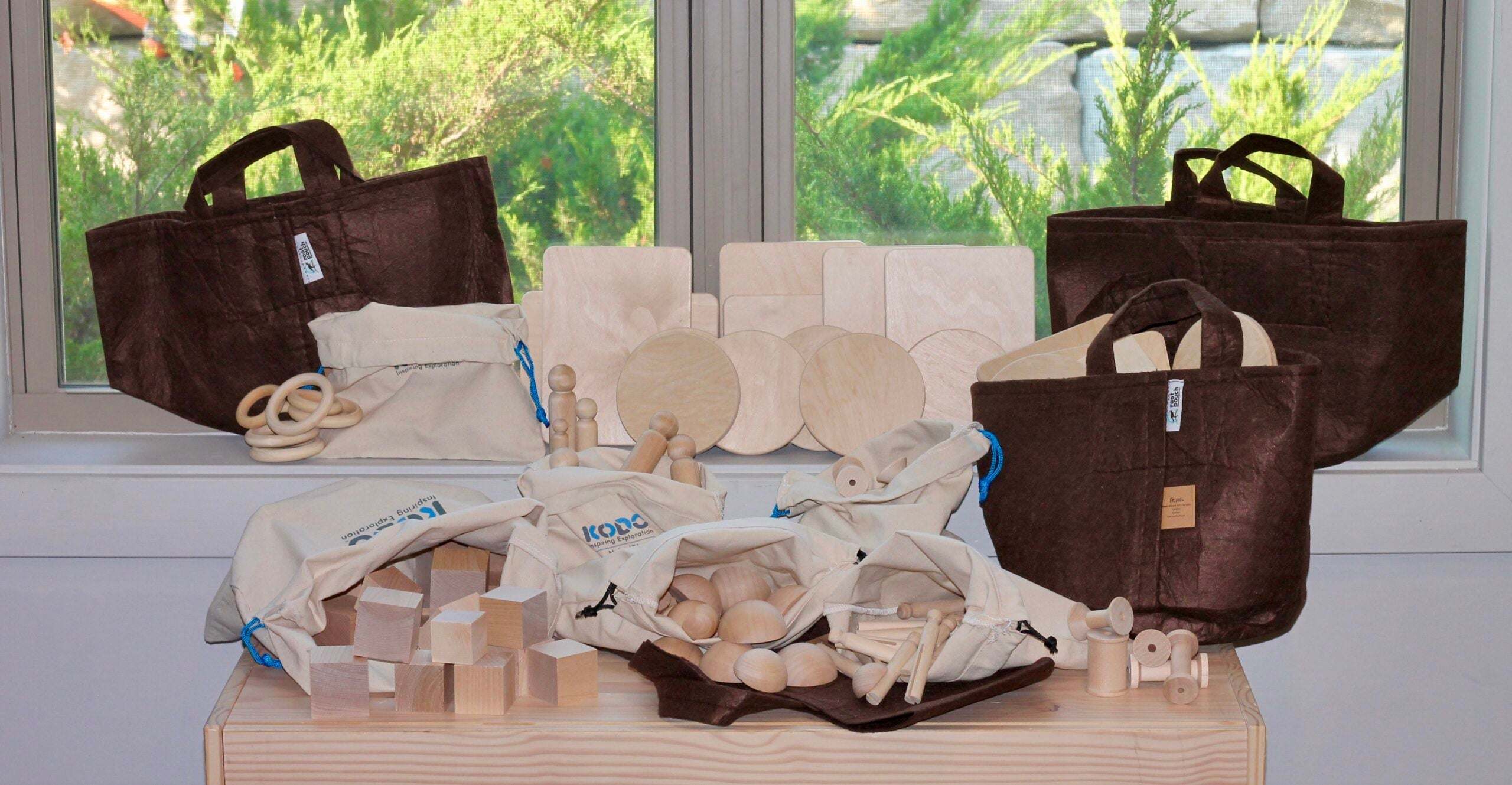 Wooden Loose Parts Kit for children's building, math, and dramatic play activities