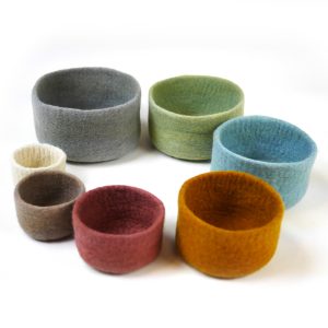 Nested Wool Bowls Earth Colors