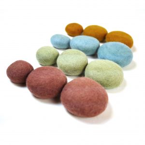Wool Stacking Pebbles Earth Colors Set